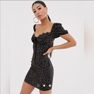 Koko & K Gathered Neck Bardot Mini Dress